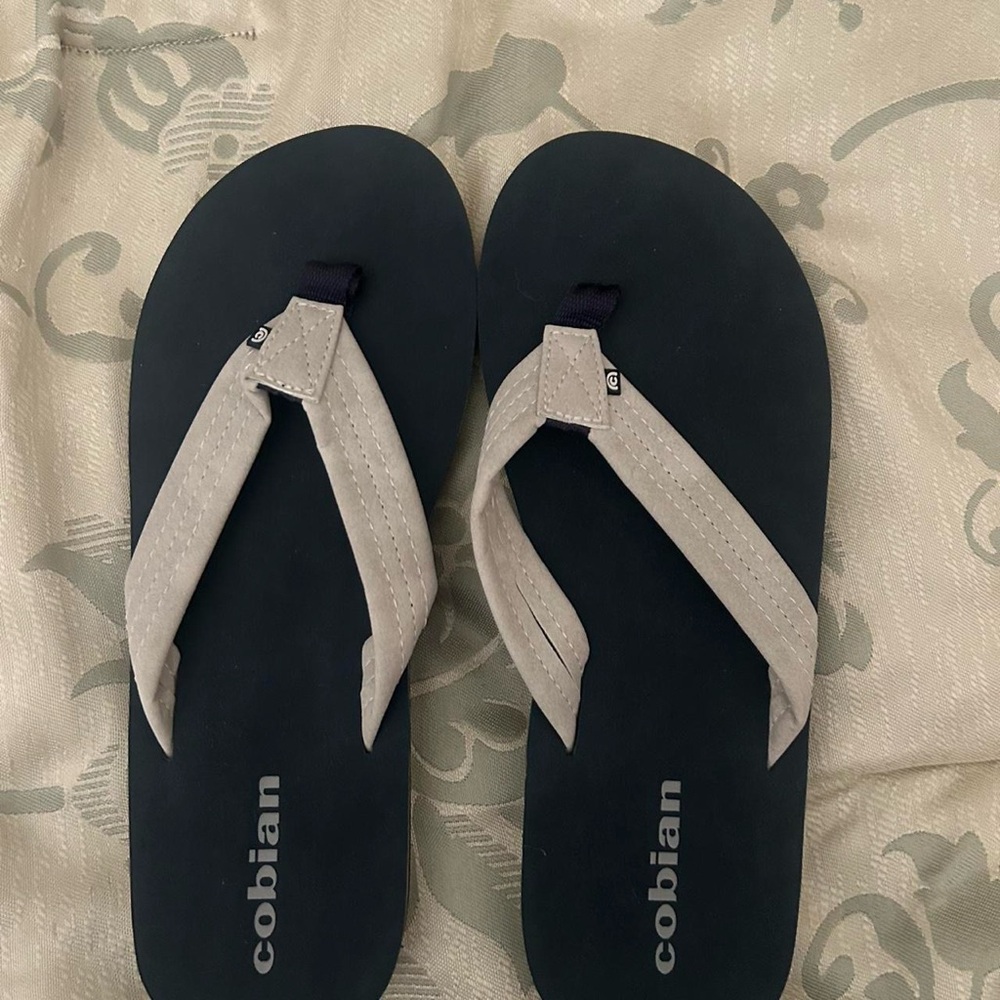 Cobian White and Black Textured Sandals